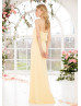 Spaghetti Straps Yellow Chiffon Bridesmaid Dress Spaghetti Straps Yellow Chiffon Bridesmaid Dress